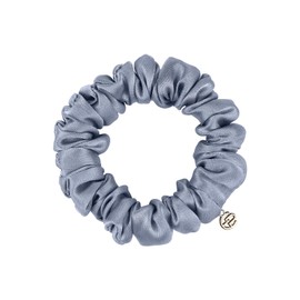 EVITA PERONI Hair Ties, Mulberry Silk Hair Scrunchies for Women Girls, Silk Hair Ties No Damage, Gentle on Hair, Sleep Hair Care - Clear Blue