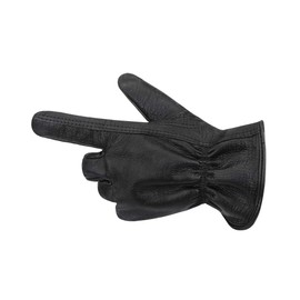 OLSON DEEPAK Leather Gardening Gloves for Women, Work Gloves, Cowhide Leather, Thornproof (Black, L)