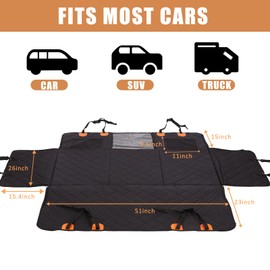 Dog Car Seat Cover for Back Seat, Back Seat Pet Cover for Dogs, Waterproof Back Seat Extender for Dogs, Dog Seat Cover for Back Seat, Dog Hammock for Car, SUV and Trucks