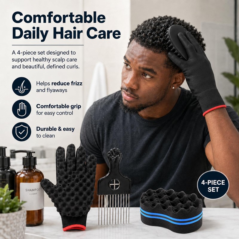 GMBANK Hair Sponge Brush,Styling Tools for Natural Curls and Home