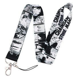 Pinstant Chainsaw Man Anime Manga 17.7" Neck Lanyard Keychain Holder ID Badge Mobile Phone Pin Strap