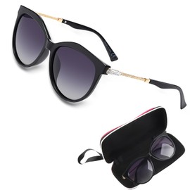 SilverChry Women's Sunglasses, Polarised Sunglasses, Women, UV 400 Protection, Windproof and Sandproof, Cycling Glasses Suitable for Travel, Golf, Fishing, Cycling, Black Frame