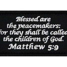 EmbTao Matthew 5:9 Blessed are The Peacemakers Parche bordado Insignia de motociclista con apliques divertidos emblema de gancho y bucle
