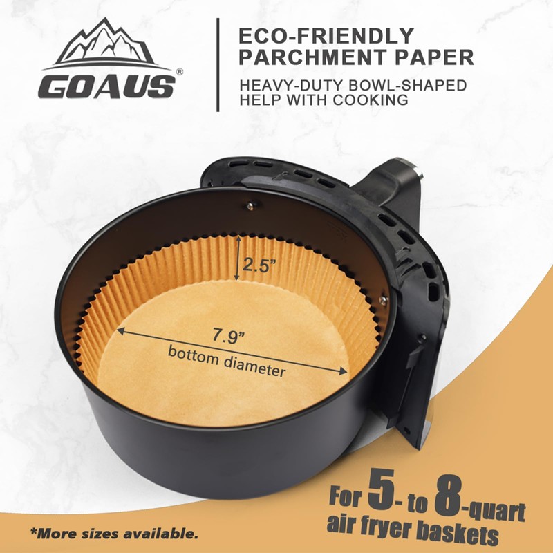 GOAUS Air Fryer 150 Pcs Round Paper Liners Disposable Large