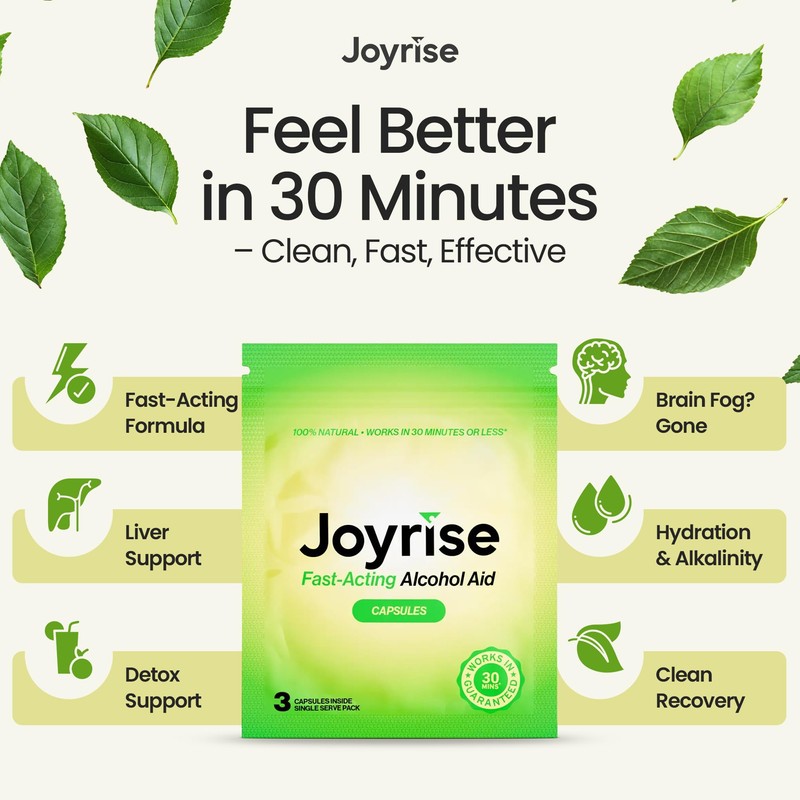 Joyrise® Post Drinking Aid (3-Pack) (3 Single-Serving Packets) (9 Capsules)
