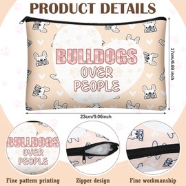 SilTriangle 9 Pcs French Bulldog Cosmetic Bag 9.06 X6.69 Inch Frenchie Dog Makeup Bags with Zipper French Bulldog Gifts for Women Frenchie Accessories Dog Lovers Gifts for Christmas