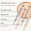 YIVEKO Pacifier Clips for Baby Boys Girls, One-Piece Silicone Pacifier