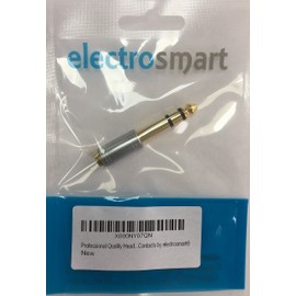 electrosmart Professional Quality Stereo Headphone Adaptor ~ 3.5mm Jack Socket to 6.35mm Plug with 24K Gold Plated Contacts