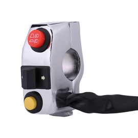 7/8" Motorcycle Handlebar Mount Switches with Horn Turn Signal High Low Beam Control Silver