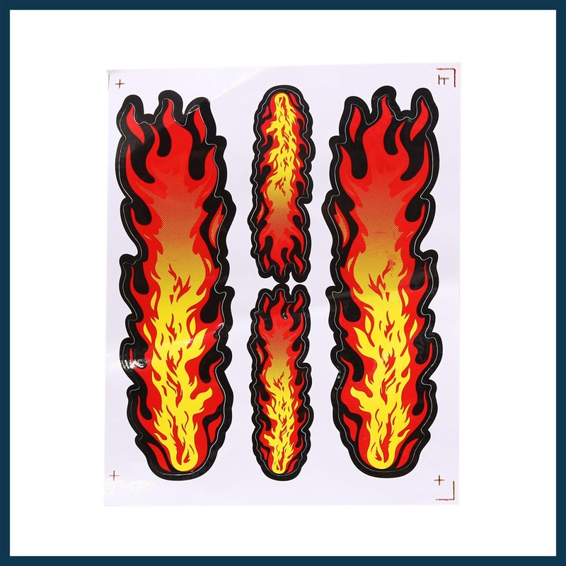 TUCKBOLD Fire Flame Pattern Stick-on Decorative Ornament Sticker Decal for