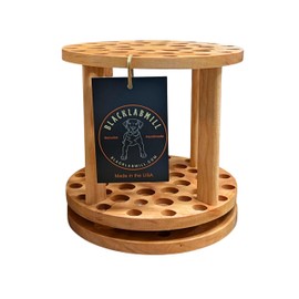 BlackLabMill Rotating Paint Brush Holder - Handmade Paint Brush Holder Rotating Art Supply Organizer – Large Capacity Cherry Hardwood Brush Organizer for Desk, Arts and Crafts