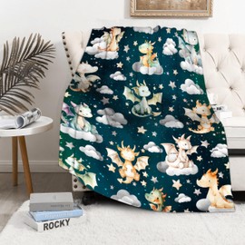Dragon Blanket Lovers Gift for Girls Boys Super Soft Flannel Blanket for Sofa Couch Bed- Plush Warm Cozy Bed Home Decor for All Seasons - 40"x50"for Kids/Baby