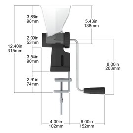 Kitchen Crop Hand Crank Grain Mill Wheat Flour Grinder, Stainless Steel Metal Burrs (The Grain Mill)