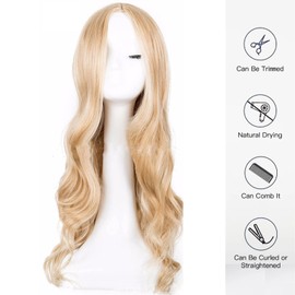 Long Blonde Ladies Wig, 27'' Long Curly Hair Wig, Ladies Fancy Dress Wig Synthetic Hair Wig, Ladies Glamorous Wavy Hair Wig For Costume Cosplay Party，Evening Party, Daily Use (Blonde)