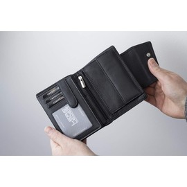 LEAS Women’s Wallet in Portrait Format with RFID Protection, Genuine Leather, Black Ladies’ Collection