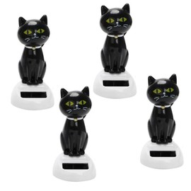 4 Pcs Solar Cat Toy Doll Dancing Cat Figure Car Ornament,Dancing Toys Ornaments Solar Powered Car Dashboard Interior Decoration Desktop Decor Kids Gift Window Party Car Desk Home Solar Power Kits