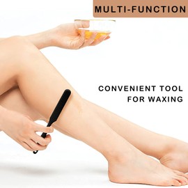 Non-stick Wax Spatulas Jar Spatulas Set, Hair Removal Waxing Applicator Easy to clean Reusable Scraper, Large Area Hard Wax Sticks for Body Use on Salon and Home Mixing Baking Scrapers (2 PCS, Black)