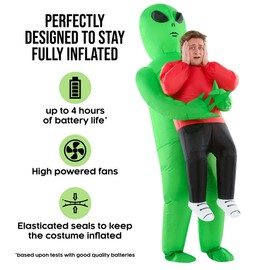 Morph Inflatable Alien Costume Adults, Green Alien Inflatable Costume, Green Alien Blow Up Costume Men, Alien Abduction Costume