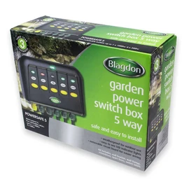 Blagdon 1040235 Powersafe Garden & Pond Safe Weatherproof Electrical Switch Box, 5 Outlet, Black