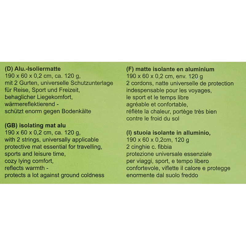 Happy People Alu-Isoliermatte "single", silber, 78053