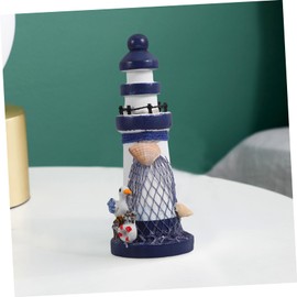 Hohopeti Small Decor Items for Shelf Lighthouse Model Statue Nautical Theme Ornament Mediterranean Style Decor
