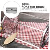 GRIRIW Grill Roaster Drum Rotisserie Basket Rotating Stainless Steel Oven