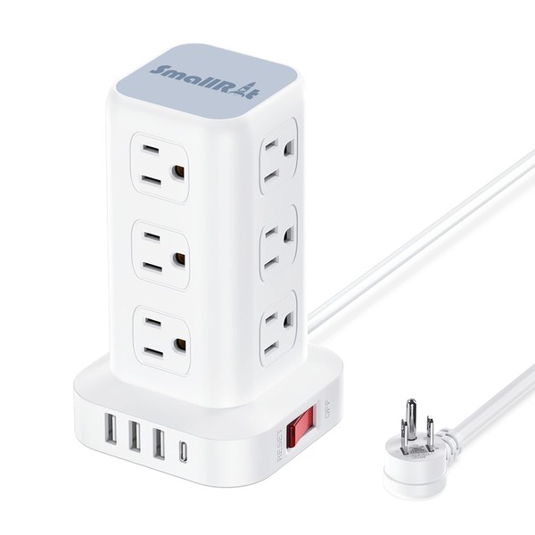 SMALLRT Tower Surge Protector Power Strip with 12 Outlets 4