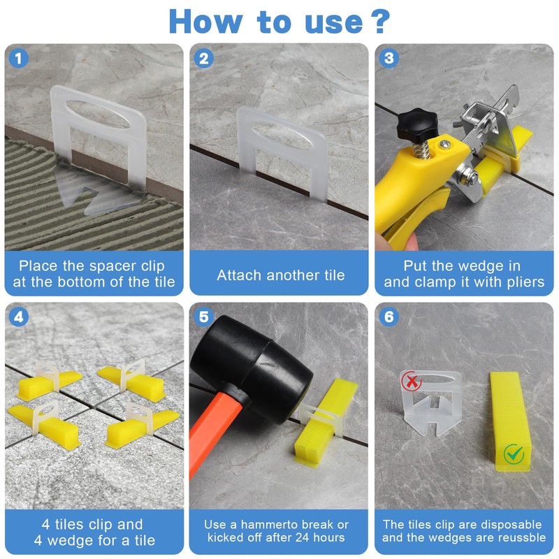 DGSL Tile Leveling System with Tile Plier - Tile Spacers