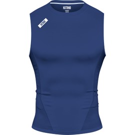 Nxtrnd Men's Compression Tank Top, Sleeveless Compression Shirt (Navy Blue, XX-Large)