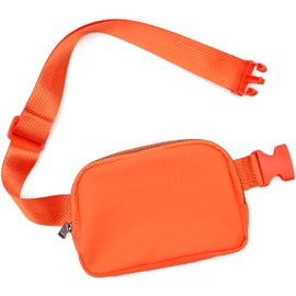 ZOPPEN Fanny Packs for Women Mini Belt Bag, Small Waist Bag Water Proof Fanny Pack Crossbody with Adjustable Strap, Everywhere Belt Bag Dupes for Travel Running Hike Work Out, Orange