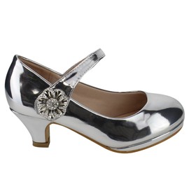 Forever Link Children Girl Rhinestone Round Toe Mary-Jane Dress Pump w Platform