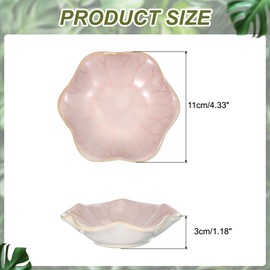 uxcell 1Pcs Ceramics Jewelry Plate, Lotus Leaf Shape Key Holder Bowl for Entryway Table Decor Small Ring Tray Dish Gift for Women Girlfriend, Pink