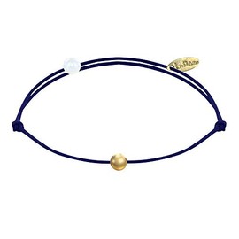 Les POULETTES BIJOUX - Bracelet Link Small Gold-Plated Pearl - Classics - Blue Navy, Textile