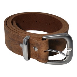 Wolfszeit ALFRIGG Brown Buffalo Leather Belt with Shiny Buckle, brown