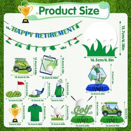 Lovarywow Golf Retirement Party Decorations - 13PCS Golf Themed Party Decorations Happy Retirement Banner Hanging Swirls Honeycomb Centerpieces Sport Themed Retire Going Away Partee Decor Supplies