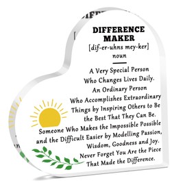 Thank You Gifts for Difference Maker Colleague Boss Leader Appreciation Acrylic Plaque Motivational Decorative Positive Office Desk Accessories Inspirational Gifts for Mentor Employee Staff Teacher