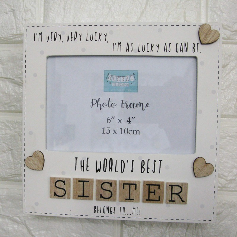 Sister Photo Frame The Worlds Best Sister Gift Letter Tiles