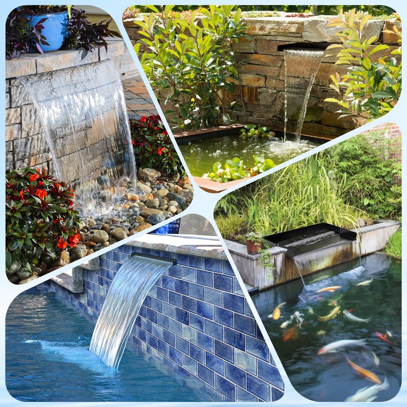 NFESOLAR Pond Waterfall Spillway Kit for Outdoor Pond up to