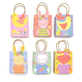 Vivid Wrap Easter Mini Gift Paper Party Favor Goodie Treat Bags, 6-Pack
