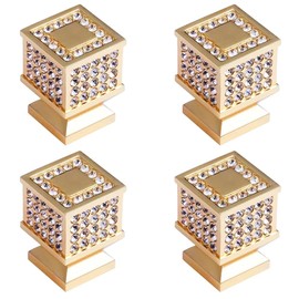 TopHomer 4 Pack Kitchen Cabinet Knobs Drawer Dresser Knobs Zinc Alloy 0.86 * 0.86 * 1.22in, Drawer Pulls Door Handles Knobs Closet Door(Square)