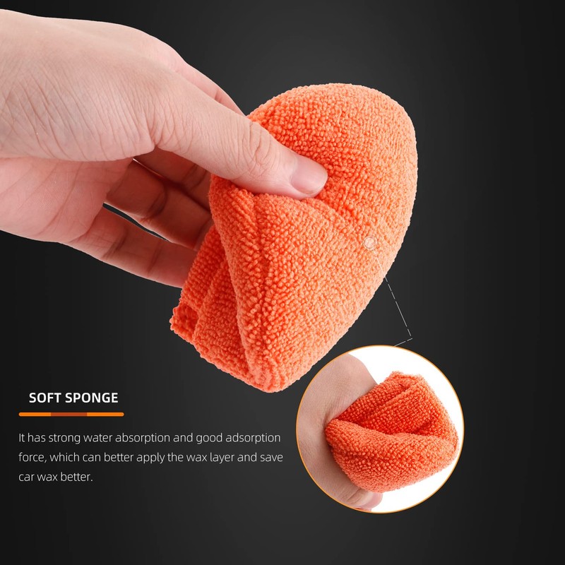 Microfiber applicator pad, Microfiber Sponge, SPTA 10Pcs Ultra-Soft Microfiber Wax
