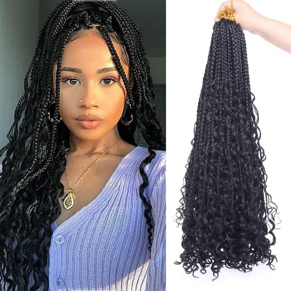 24 Inch Boho Box Braids Crochet Hair 8 Packs Bohomian