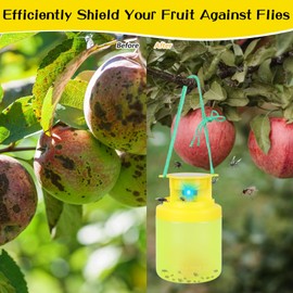 Outdoor Fly Trap Hanging Solar Powered Reusable Indoor Non-Toxic Flying Insects Killer for Indoor Outdoor Patio Garden Home