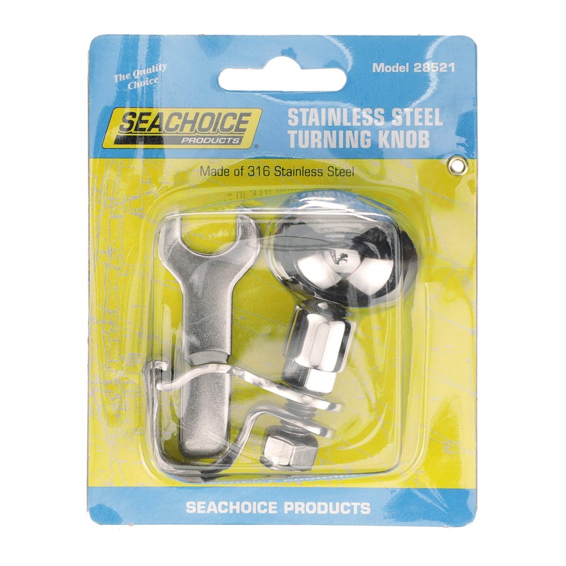 Seachoice Stainless Steel Turning Knob, Fits Destroyer Wheels, Includes Installation