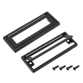 sourcing map 4 Pcs Flush Pull Handle, 3.8 Inch Hole Center Hidden Recessed Furniture Grip Cabinets Door Square Pull Ring Handles with Screws for Drawers Cupboard, 4.5 Inch Length, Black