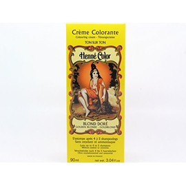 Henna Hair Color Cream Dye Golden Blonde 90 ml, Light Blonde.
