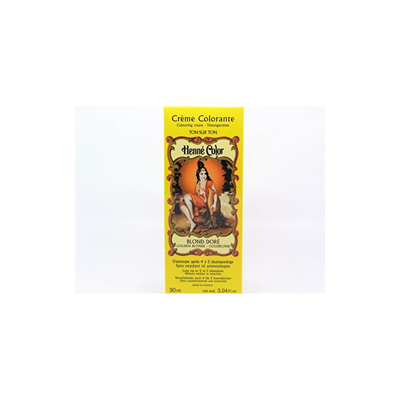 Henna Hair Color Cream Dye Golden Blonde 90 ml, Light