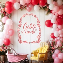 Cielito Lindo Baby Shower Decorations - TrinhGuo Cielito Lindo Party Decoration Decal for Balloons Arch Backdrop, Mexican Themed Birthday Party Decor Decal, Pink Baby Shower Sign Stickers for Girl