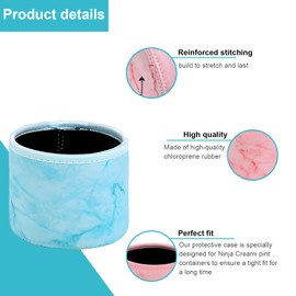 Pack of 4 Accessories for Ninja Creami Deluxe Container, Reusable Neoprene Case for 16 oz Deluxe Ice Maker Container, Colourful Thick Pint Case for Ice Cream Containers (Multi-Colour-4)