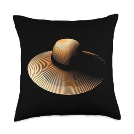 Sun Hat Head Covering Cap Sun Summer Hats Beach Outdoor Throw Pillow, 18x18, Multicolor